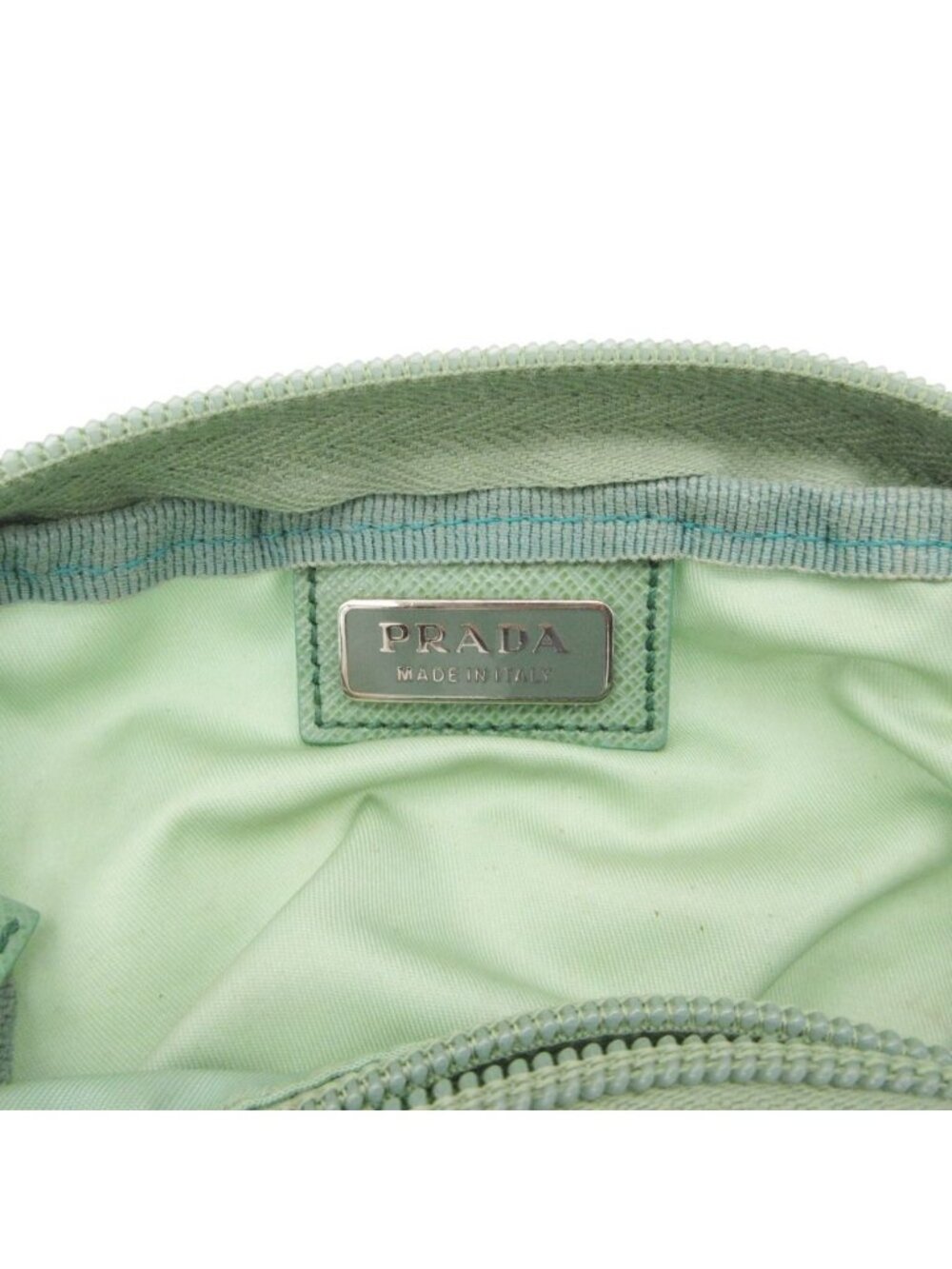 Prada Pouch Tessuto Cosmetics Makeup Nylon Mint Green - Picture 8 of 10